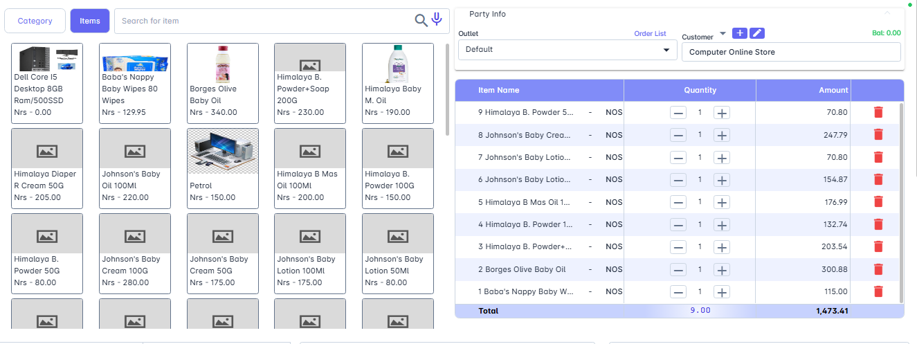 Barcode billing in Hamro SAN retail